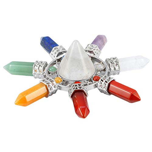 rockcloud Taper & 7 Chakra Points Energy Generator,Reiki Healing Crystal Stone,Rock Quartz rockcloud Taper & 7 Chakra Points Energy Generator,Reiki Healing Crystal Stone,Rock Quartz