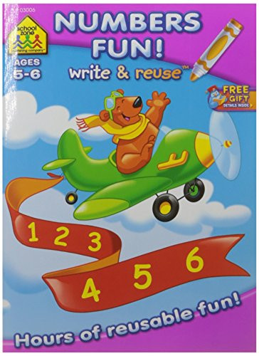 School Zone Write & Reuse Workbook-Math Fun Ages 5-6