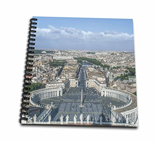 3dRose db_277652_2 Italy, Rome, Vatican City. Looking Down on St. Peters Square. Memory Book, 12 x 12, Clear