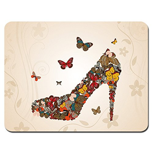 Meffort Inc Standard 9.5 X 7.9 Inch Mouse Pad - Butterfly High Heel