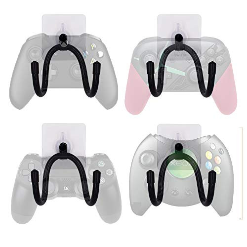 YYST Self Adhesive Game Controller Wall Mount Storage Organizer Hanger for Game Controller, Headphone, Cables,etc- 4/PK