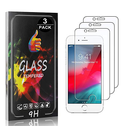 UNEXTATI Screen Protector for iPhone 7 Plus/iPhone 8 Plus 3 Pack, Tempered Glass Screen Protector, Anti Scratch, Bubble Free Screen Protector