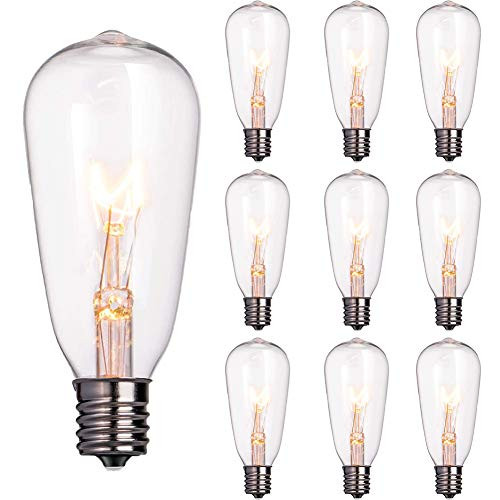 Goothy ST40 Edison Replacement Bulbs C9/E17 Intremediate-Base Light Bulbs 7W Clear Bulb for Patio, Garden, Bedroom