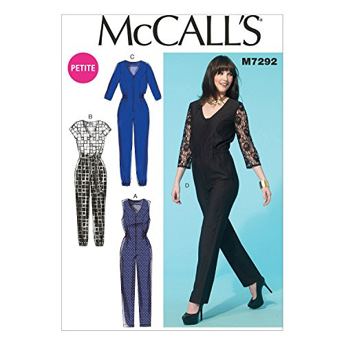 McCall's Patterns M7292 Misses'/Miss Petite Jumpsuits & Belt, E5 (14-16-18-20-22)
