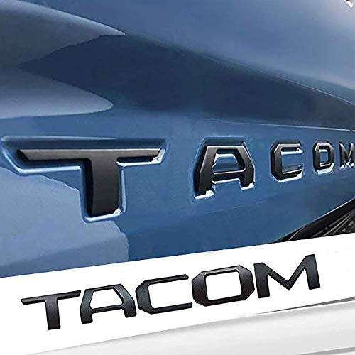 Auto safety Tailgate Insert Letters for Toyota Tacoma 2016 2017 2018 2019 2020 3D Raised Zinc Alloy Rear Emblem Decals with 3M Adhesive-Matte Black
