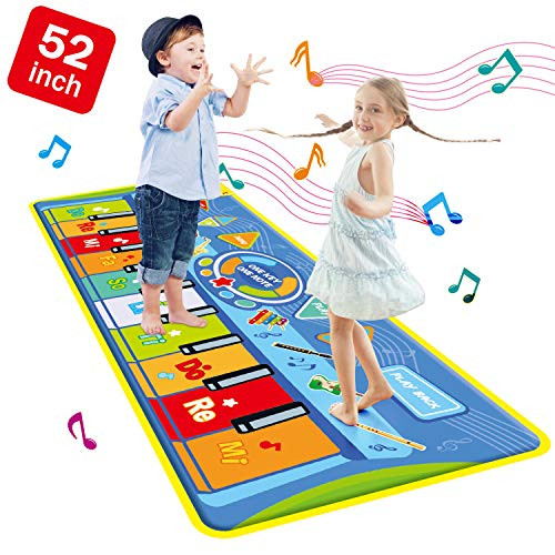TNELTUEB Piano Mat, 52''Large Musical Piano Mat Anti-Slip Dance Keyboard Mat, with 8 Selectable Musical Instruments Electronic Music Carpet, Early Edu