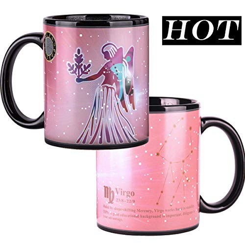 Constellation Mug 12 OZ Color Changing Mug Ceramic Magic Heat Changing Coffee Mug Novelty Christmas Gifts - Virgo