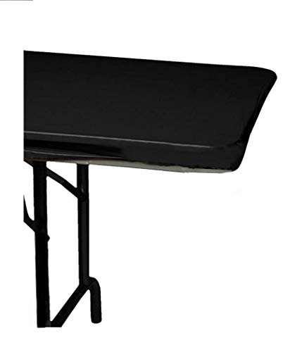 Creative Converting Stay-Put Plastic Table Cover | 29 x 72 | Black (3-Pack)