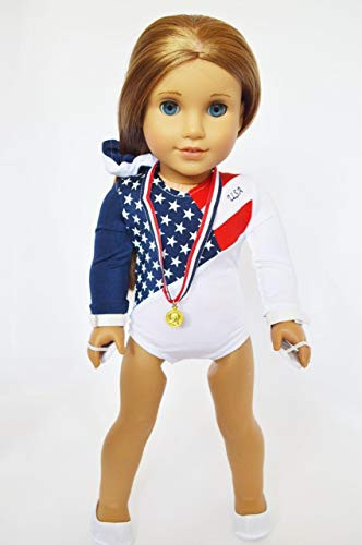 MBD USA Gymnastics Set with Accessories Compatible with 18 Inch American Girl Dolls Doll Clothes