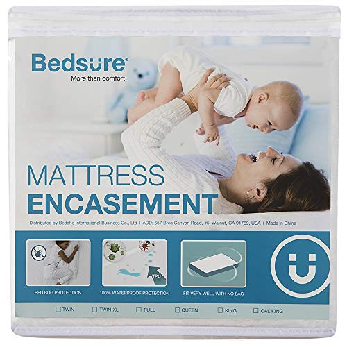 Bedsure Bed Bug Proof Mattress Encasement Waterproof Mattress Protector Zippered Mattress Cover, Twin Bedsure Bed Bug Proof Mattress Encasement Waterproof Mattress Protector Zippered Mattress Cover, Twin