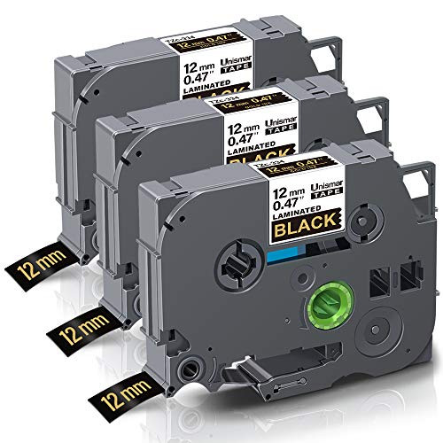 Unismar Compatible Label Tape Replacement for Brother P-Touch TZe-334 TZe334 TZ334 for PT-D200 PT-D210 PT-D600 PT-D400 PT-H100 PT-H110 PT-1280 PT-1290