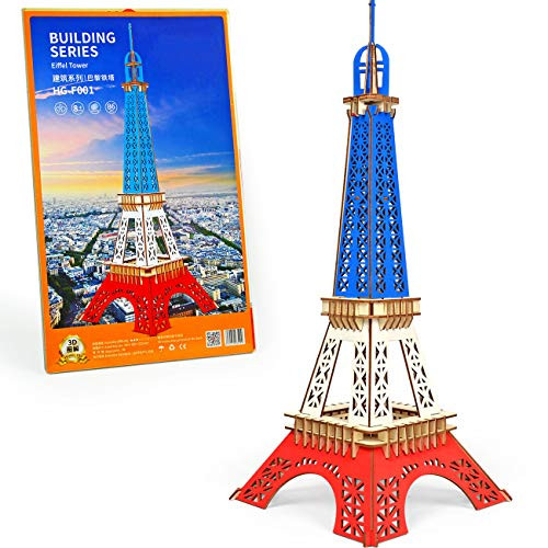 3D Wooden Puzzles for Adults and Kids 8+ Years Old, Eiffel Tower DIY Puzzles 86PCS, Great Gifts for Parents-Child Campaign