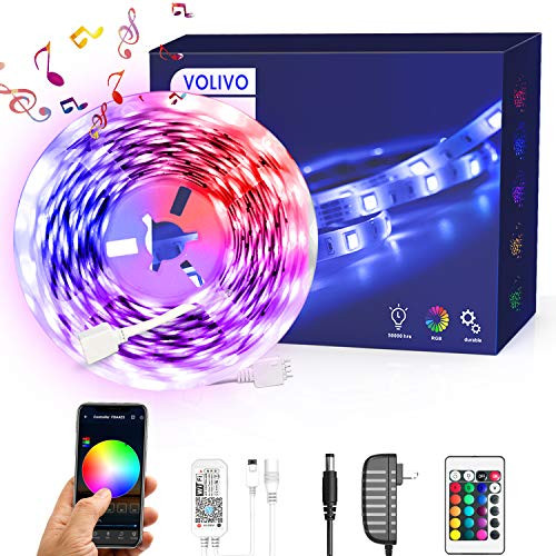 VOLIVO Smart WiFi LED Strip Lights,16.4ft RGB Color Changing LED Strip Lights Works with Alexa and Google Home, App&Remote&Voice Controlled Music Sync VOLIVO Smart WiFi LED Strip Lights,16.4ft RGB Color Changing LED Strip Lights Works with Alexa and Google Home, App&Remote&Voice Controlled Music Sync