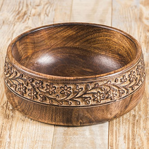 Rusticity Wood Serving Bowl/Salad Bowl|Mango Wood|Handmade-Carved|(7in)