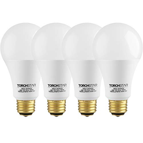 TORCHSTAR 40/60/100W Equivalent 3-Way A21 LED Light Bulb, Energy Star & UL-Listed, E26 Base for Table Lamp, Bedside Lamp, Floor Lamp, 3 Years Warranty