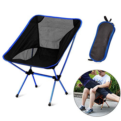 Backpacking Chair, Outdoor Folding Chairs, Camping Chair Ultralight Hiking Portable Compact Backpacking Chair Folding Chairs with Lightweight Carry Bag (Navy Blue)