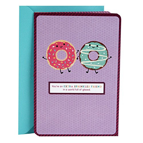 Hallmark Thank You Card, Birthday Card, Thinking of You Card, Friendship Card (Glad Were Friends Donuts)