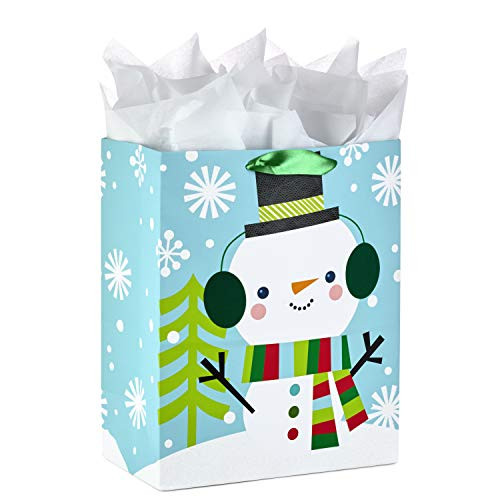 Hallmark 13" Large Christmas Gift Bag with Tissue Paper (Snowman with Ear Muffs) Hallmark 13" Large Christmas Gift Bag with Tissue Paper (Snowman with Ear Muffs)