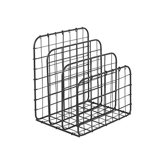 Spectrum Diversified Vintage Desktop Office Desk Paper Folder Document Letter Mail Sorter Step File Organizer, One, Black