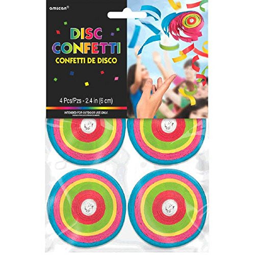 Amscan Poppers Disc Confetti | (Pack of 4) 2.25" Diameter | Multicolor party supplies