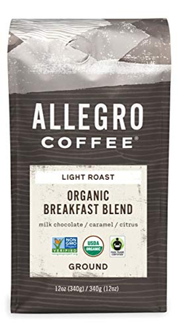 Allegro Coffee Organic Breakfast Blend Ground Coffee, 12 oz Allegro Coffee Organic Breakfast Blend Ground Coffee, 12 oz