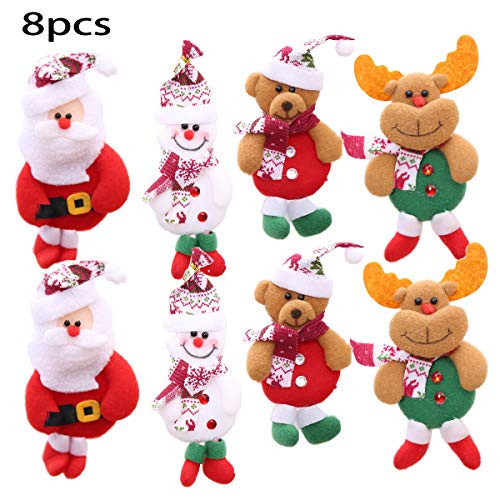 VUAOHIY Christmas Plush Ornaments Set,Christmas Tree Pendant Hanging Decorations Unique Christmas Ornaments Santa Claus/Snowman/Reindeer/Bear Xmas Ornaments Holiday Party Decor(8 Pack) VUAOHIY Christmas Plush Ornaments Set,Christmas Tree Pendant Hanging Decorations Unique Christmas Ornaments Santa Claus/Snowman/Reindeer/Bear Xmas Ornaments Holiday Party Decor(8 Pack)