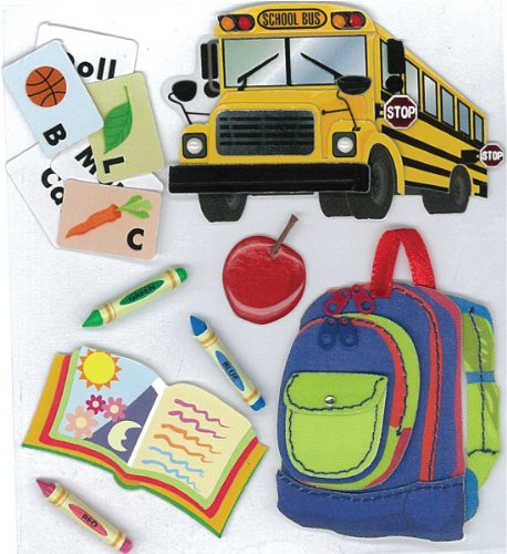 Jolee's Boutique Going to School 3D Sticker, Multicolor