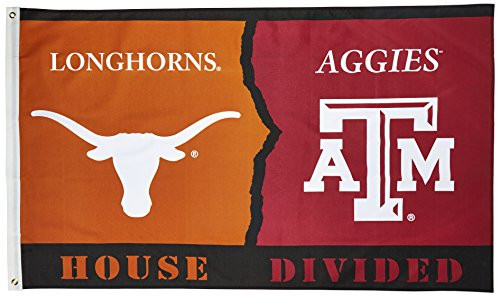 NCAA Texas Longhorns vs. Texas A&M Aggies 3-by-5 Foot Flag With Grommets, Texas/Texas A&M