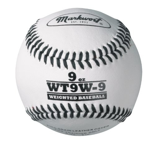 Markwort Lite Weight and Weighted Leather Baseball, White, 12-Ounce