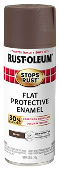 Rust-Oleum 338947 Stops Rust Advanced Spray Paint, 12-Ounce, Flat Brown