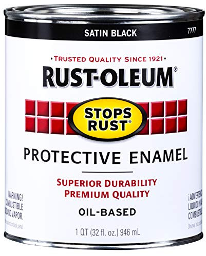 Rust-Oleum 7777502 Protective Enamel Paint Stops Rust, 32-Ounce, Black Satin Finish