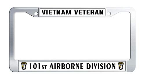 FukongCase 101st Airborne Division Vietnam Veteran Stainless Steel License Plate Frame Holder FukongCase 101st Airborne Division Vietnam Veteran Stainless Steel License Plate Frame Holder