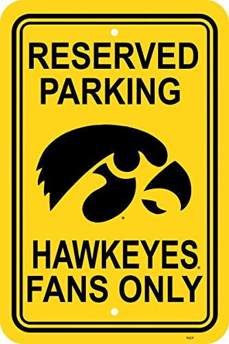 NCAA Iowa Hawkeyes 12-by-18 inch Plastic Parking Sign