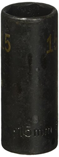 SK Hand Tool 31075 6 Point 1/4-Inch Drive Deep Impact Socket, 15mm