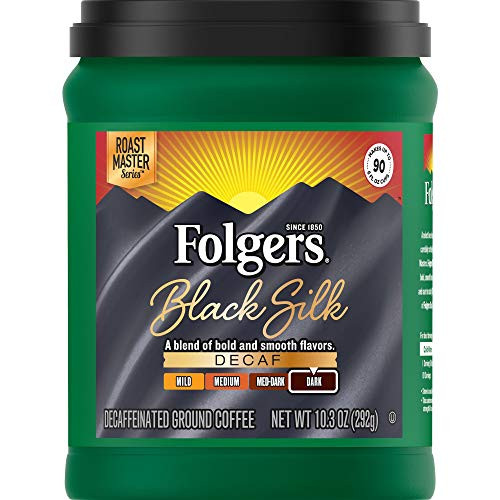 Folgers Black Silk Decaf Dark Roast Ground Coffee, 10.3 Ounces