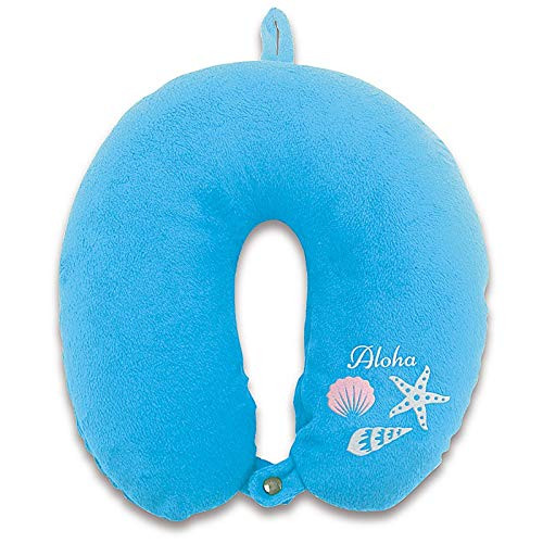 Island Heritage Hawaiian Velvet Travel Neck Pillow: Seashells Aloha