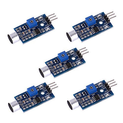 Anmbest 5PCS RED Microphone Sensor AVR PIC High Sensitivity Sound Detection Module LM393 Dual Differential Comparators Output for Arduino