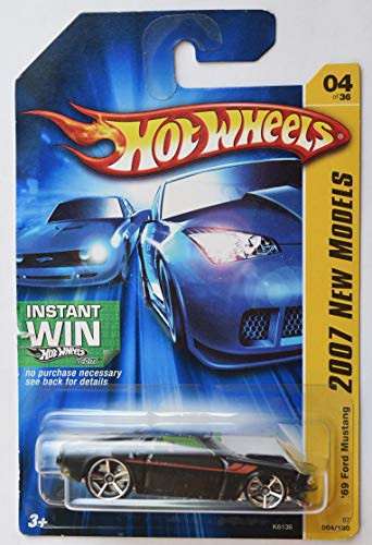Hot Wheels 2007 New Models Series 4/36 [Black] '69 Ford Mustang 4/180 Instant Win Card