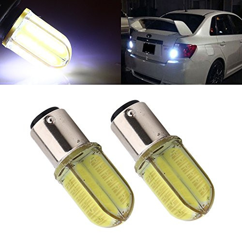 Qasim 2-Pack White 1157 BAY15D COB 48-SMD P21W LED Bulbs For Car Rear Turn Signal lights Interior RV Camper Lamps 12V 24V DC 960LM
