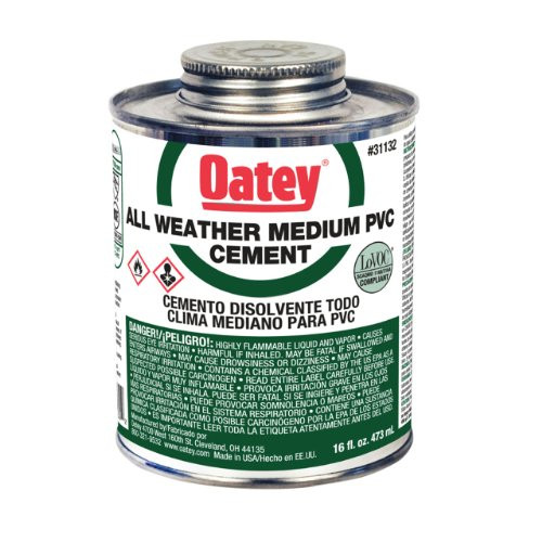Oatey 31133 PVC 32-Ounce All-Weather Clear Cement
