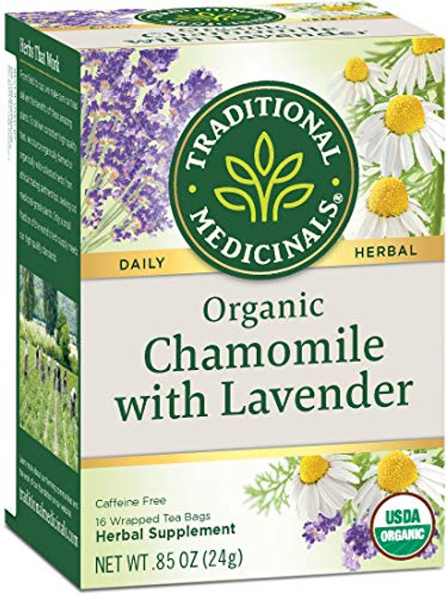 Traditional Medicinals Organic Chamomile with Lavender Herbal Tea, 16 Tea Bags (Pack of 1) Traditional Medicinals Organic Chamomile with Lavender Herbal Tea, 16 Tea Bags (Pack of 1)