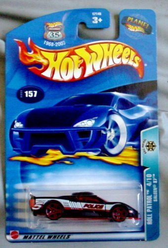 Hot Wheels 2003 Roll Patrol Saleen S7 4/10 #157 BLACK Police 1:64 Scale
