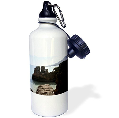 3dRose wb_22810_1"Punakaiki the pancake Rocks with Natural profile New Zealand" Sports Water Bottle, 21 oz, White 3dRose wb_22810_1"Punakaiki the pancake Rocks with Natural profile New Zealand" Sports Water Bottle, 21 oz, White