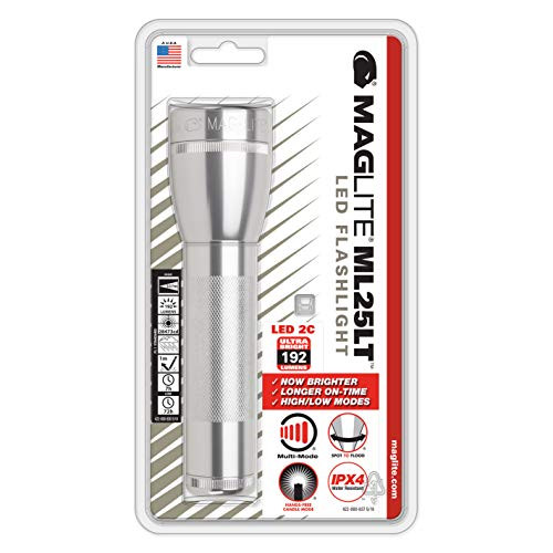 Maglite ML25LT LED 2-Cell C Flashlight, Silver