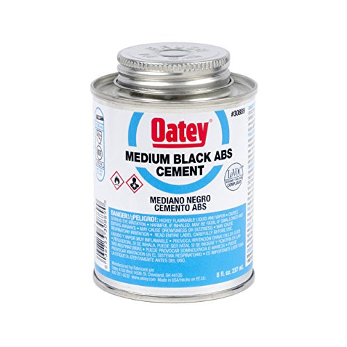 Oatey 30889 Medium Bodied Solvent Cement, 8 Oz, Can, Liquid, Black