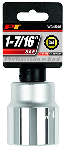 Performance Tool W34546 3/4" Drive 12-Point SAE Standard Socket, 1-7/16"