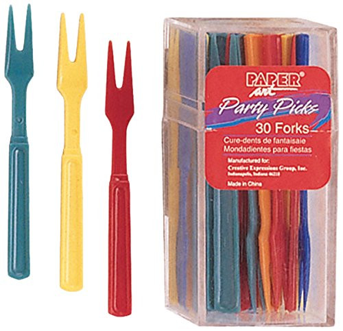 Creative Converting 30 Count Cocktail Forks, Assorted Colors