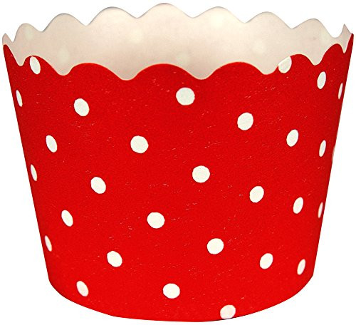 Creative Converting 12 Count Polka Dot Baking Cups, Classic Red
