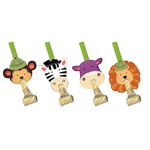 Creative Converting 8 Count Safari Adventure Blowouts with Medallion, Multicolor