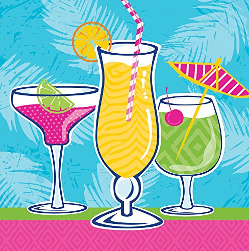 Creative Converting 18 Count Lunch Napkins, Summer Drinks
